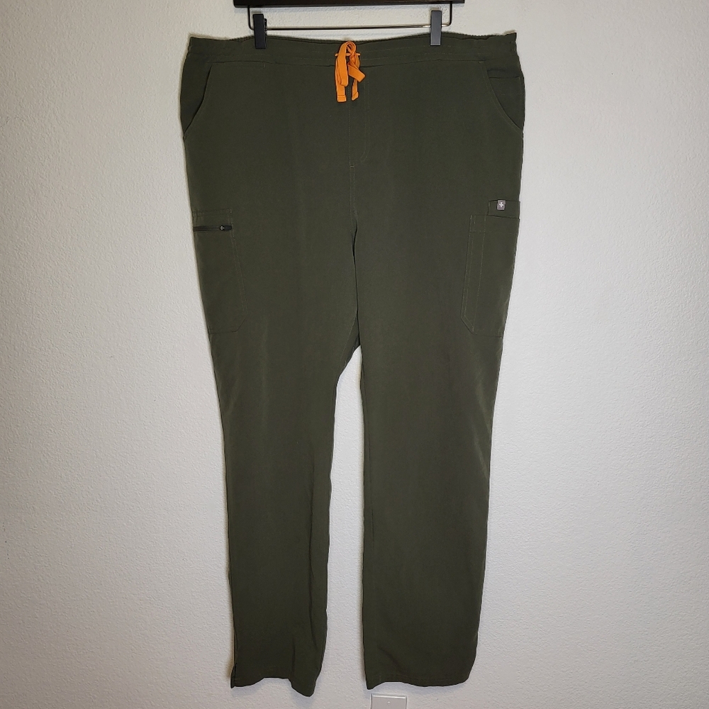 Figs Tall Yola Skinny Scrub pants in Moss Green size XXL Tall